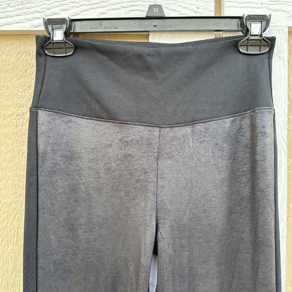 New Assets Spanx Faux Leather Front Leggings Very Black Women’s Size Medium - Picture 3 of 4